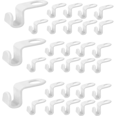 30 ganci salvaspazio, ganci di collegamento impilati, ganci di collegamento in plastica, ganci a cascata, per risparmiare spazio nell'armadio (bianco) (1/5)