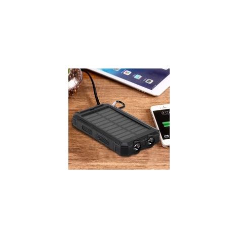 Kit de batterie externe solaire à charge rapide 10 000 mAh avec boussole (noir) (1/5)