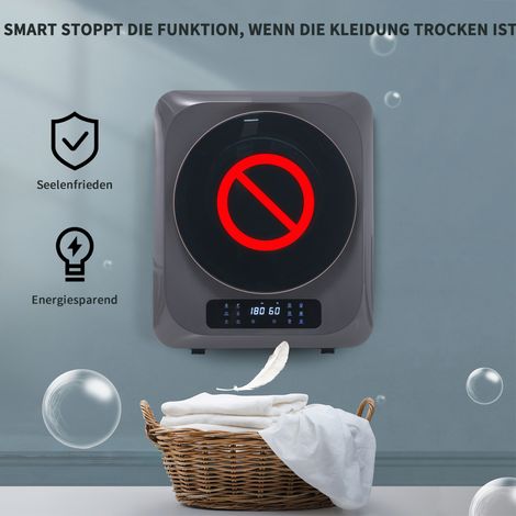 Séchoir en acier inoxydable 3 à 4 kg,850 W et six fonctions de séchage. Filtration et sécurité anti-surchauffe,installation murale-Da.