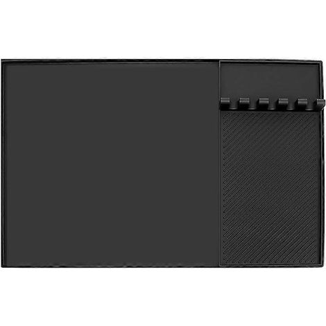 Tapis en silicone pour plan de travail, protection de plan de travail de cuisine avec porte-ustensiles, tapis pour friteuse à air (1/5)