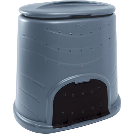 Composteur de Jardin - 450 L - Gris Anthracite - 103 x 77,5 x 96,6 cm - Monobloc - Fabrication Française - Livraison gratuite