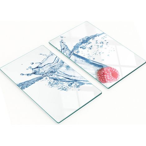 Tableros de vidrio decorativos multifuncionales con estampado de frambuesa, 2x30x52 cm.
