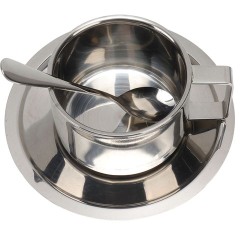 Set aus rostfreien, doppelwandigen Edelstahl-Kaffeebechern im modernen Stil, für Latte Macchiato, Cappuccino und Tee, ideal für Zuhause, Büro, Cafés und Camping (200 ml). (1/5)