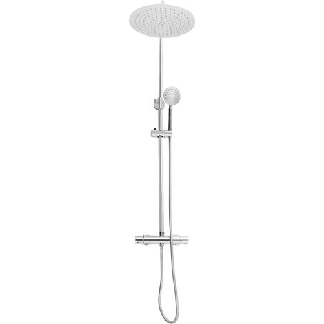 【Chauffage et ventilation】Kit de douche, ensemble de douche pour salle de bains avec douchette à main, pomme de douche à effet pluie, mitigeur de douche, colonne de douche, avec thermostat (1/5)