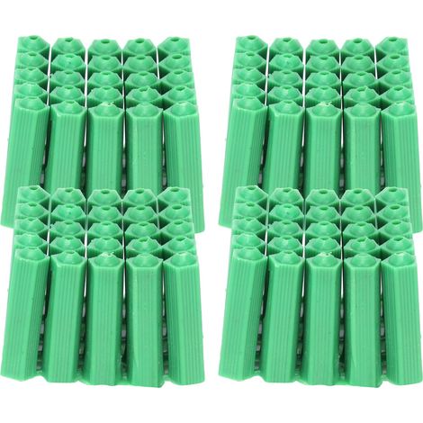100 pièces chevilles à expansion M6 en plastique vert pour fixation murale accessoire (1/5)