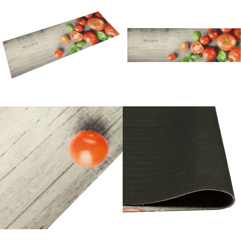 Tapis de cuisine lavable impression de tomates 45x150cm velours - Tapis De Cuisine - Tapis Absorbant - Tapis Décoratif - Tapis Moderne - Tapis Gris - Home & Living