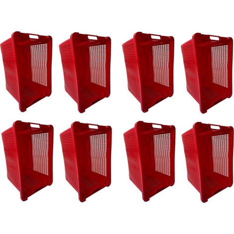 Cassa Cassetta agricola ortofrutta Salvaspazio 52x29x42H cm ROSSA FONDO CHIUSO 8 PEZZI (1/4)