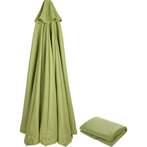 Sonnenschirm  Doppelkorb  Ersatzbezug aus wasserdichtem und UV-beständigem Polyester  Für 8-Streben-Sonnenschirme, 300 cm, Onyxgrün