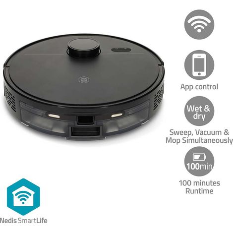 Nedis SmartLife Reinigungsroboter 9.7 cm 0.59 L Kapazität