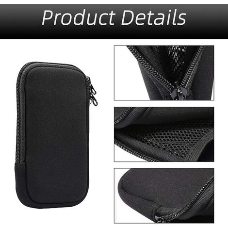 Funda para teléfono móvil para smartphones, Cordón, Negra, Dimensiones internas de la bolsa para teléfono: 9,5 x 16 x 1,5 cm, Portátil (1/5)