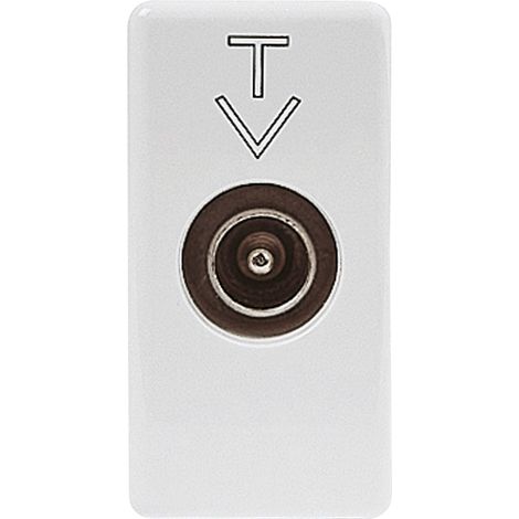 MALE COAXIAL-TV-STECKER 'SYSTEM' Bypass 5 dB - Weiß