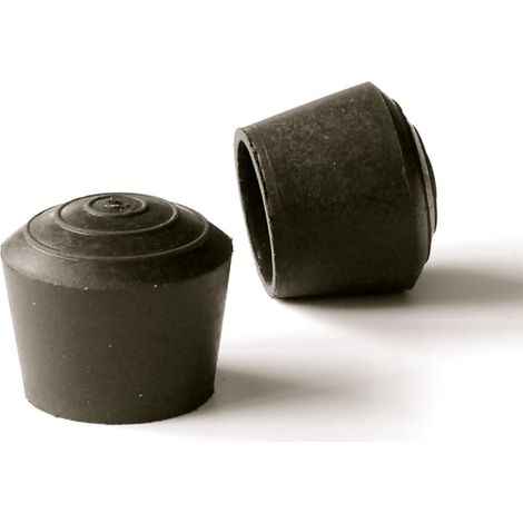 4 pièces - Embout Enveloppant Rond en Caoutchouc pour Tubes de diam. 25 mm - Noir (1/3)