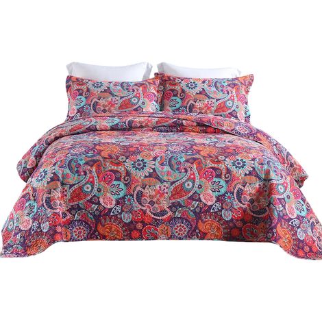 Set Lenzuola Copriletto 225x250 cm, 2 Federe 50x70 cm Boho (1/5)