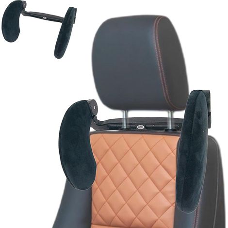 Coussin d'appui-tête de siège de Voiture 38 cm Coussin de Nuque en Forme de U Coussin de Voyage Rotatif réglable pour et Adultes Support latéral en Velours Doux pour Les Longs trajets (1/5)