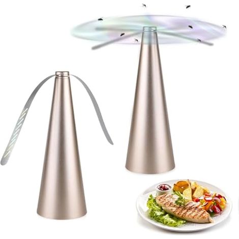 Lot de 2 ventilateurs anti-mouches pour table, USB portable avec pales holographiques douces, pour extérieur et intérieur, fêtes, barbecues et pique-niques.