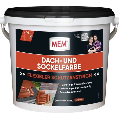 MEM Dach- und Sockelfarbe 5 kg ziegelrot Dachabdichtung
