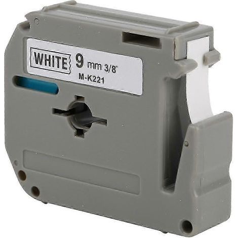 Rouleau de recharge pour ruban d'étiquettes PET 9 mm K221 compatible avec les imprimantes d'étiquettes Brother PT-65/70/80 (1/4)
