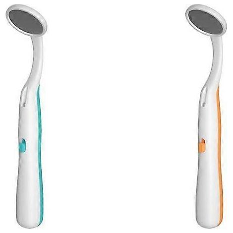2 stuks LED-mondspiegels met helder LED-licht voor tandheelkundige zorg (blauw + oranje) (1/5)