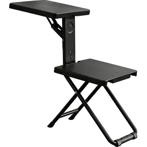 Klapp-Campingstuhl, tragbares Design, integrierter Schreibtisch, schwarz (1/2)