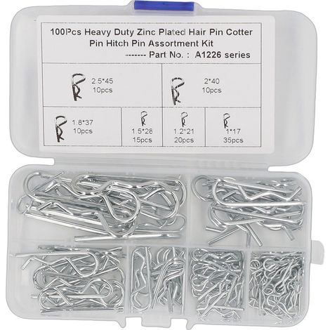 100 pièces cheveux R attelage goupille fendue pince assortiment Kit acier inoxydable résistant à la Corrosion (1/5)
