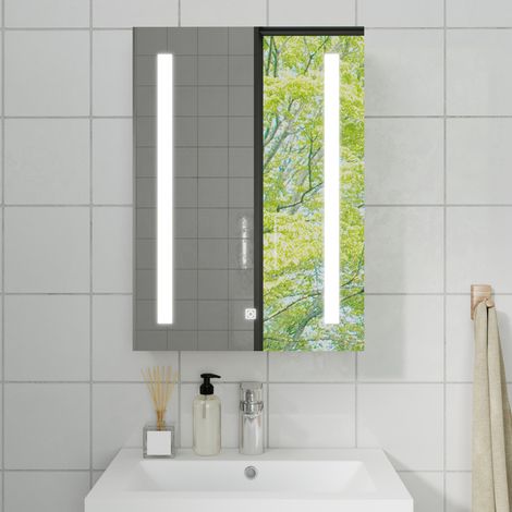 OCEAN contenitore con specchio a muro da Bagno con Specchio 50x70 cm, Bianco (1/5)