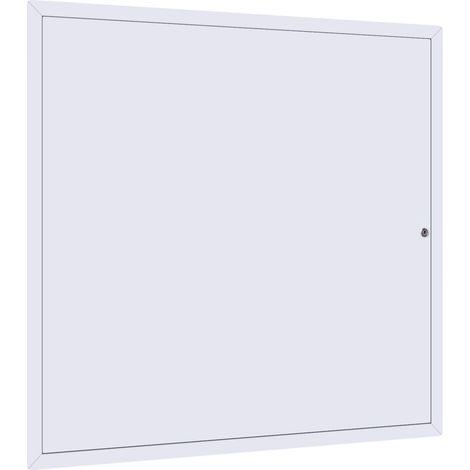 Panneau d'accès pour cloisons sèches, porte d'accès en acier galvanisé 64 x 64 cm, panneau de service à charnières facile à installer avec clé, pour plomberie et électricité au plafond, dimensions de (1/5)