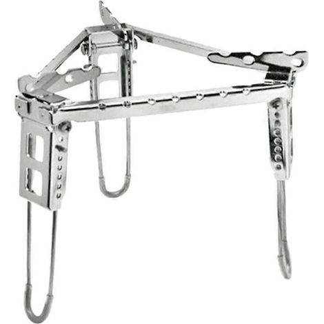 Zusammenklappbarer und tragbarer dreieckiger Campingkocherständer, multifunktional, ideal für Picknicks, Reisen und Grillabende. (1/5)
