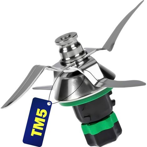 Coocheer – Juego de cuchillos para Thermomix TM5 – Acero inoxidable con revestimiento de titanio – 4 cuchillas bidireccionales – Anillo de sellado incluido (1/5)