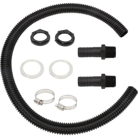 Regenwassernutzungsset, Regenwasserfass-Anschluss, 2 Schlauchschellen, 2 Schläuche mit 50 cm langem 25-mm-Anschlussstutzen