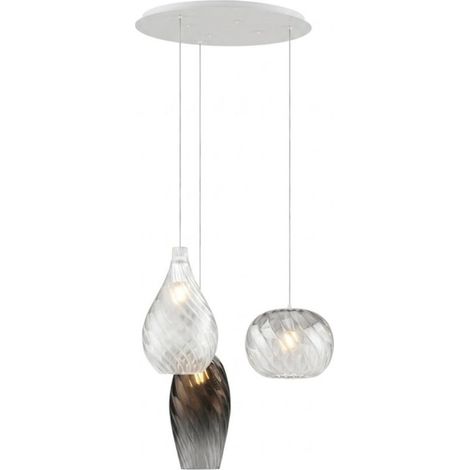 Lampadario moderno top light tide 1242x3+r40t3 e27 led metallo vetro pirex (1/5)