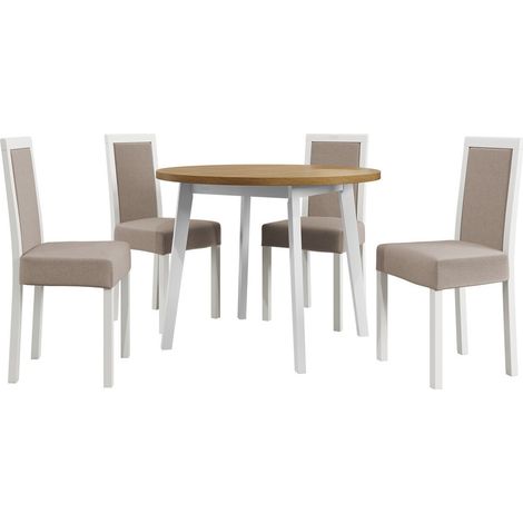 Conjunto de mesas y sillas para comedor Victorville 255 , 75x0x0cm, Diámetro: 100, Número de asientos: 4, Estilo: Contemporary