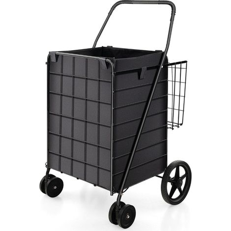 Chariot de courses avec doublure Oxford, capacité de 120 L, pliable