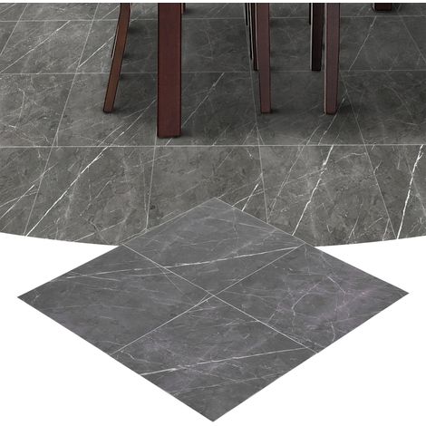 [Stickers Autocollants pour Sol] [PVC Épaissi] [DLSF02 Marron Café] - 4 Pièces Autocollantes pour Carrelage Imperméables pour Cuisine/Salle de Bain (30x30cm) (1/5)