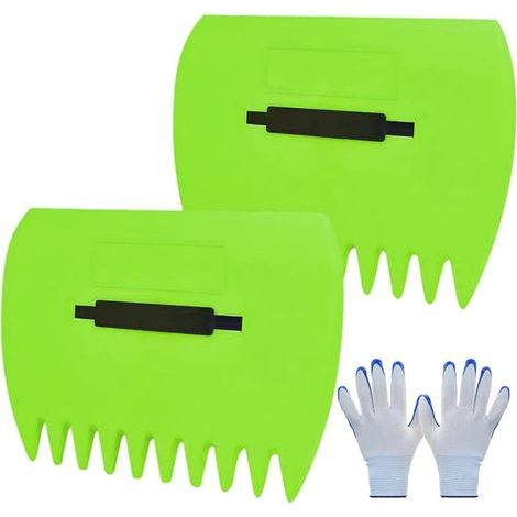 Ramasse-feuilles, râteau à main réutilisable avec gants, pinces multifonctions, collecteur de feuilles à griffes (1/5)
