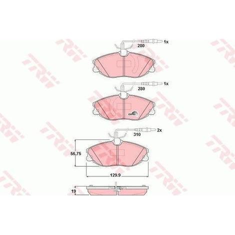 Kit de plaquettes de frein, frein à disque TRW Automotive GDB1423 CITROËN