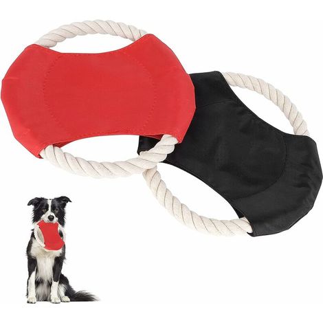 Jouet pour Chien Disque Chien Frisbee pour Chien Soucoupe Volante Animaux Naturel Corde en Coton Extérieur Jouets d'entraînement Interactifs Molaire Jouet à Lancer Mâcher pour Taille Moyenne Chiens (1/5)