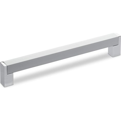 Bügelgriff eckig BA 192 mm Aluminium silber/chrom (1/3)
