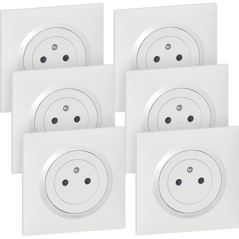 Legrand - Lot de 6 prises de courant 2P+T Surface dooxie complet - blanc
