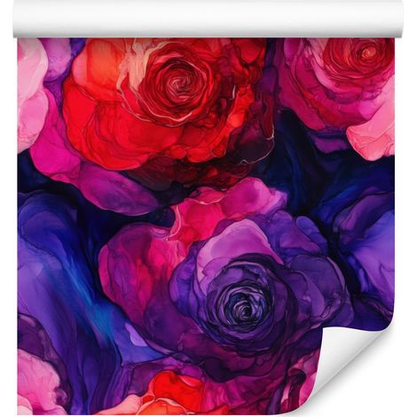 Papel pintado tinta violeta, rojo, morado e índigo 50x1000 cm (1/5)