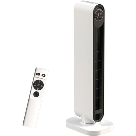 Energiesparende elektrische Heizung, 2000 W, Keramik-Heizelement, 3 Betriebsmodi, einstellbare Temperatur, 15-Stunden-Timer, Fernbedienung, Oszillationsfunktion, Überhitzungs- und Kippschutz (1/5)