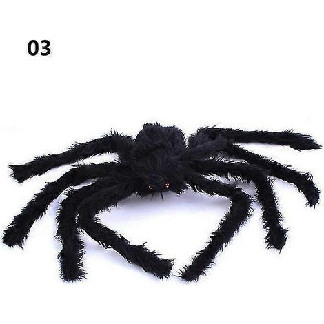 Araña de peluche gigante para decoración de fiestas de Halloween: 30 cm, 50 cm, 75 cm.
