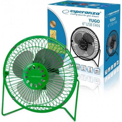 Ventilateur de bureau USB - 20 cm - Vert - Ventilateur de bureau USB - 20 cm - Vert (1/3)