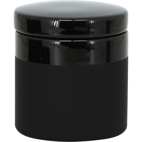 Barattolo porta cotone nero con coperchio - serie Black (1/3)