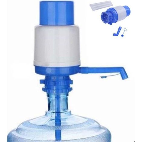 Distributore d'acqua manuale, massimo comfort, senza BPA, rubinetto antigoccia, adatto per bollitori da 5-6 galloni, facile da pulire, blu/bianco. (1/2)