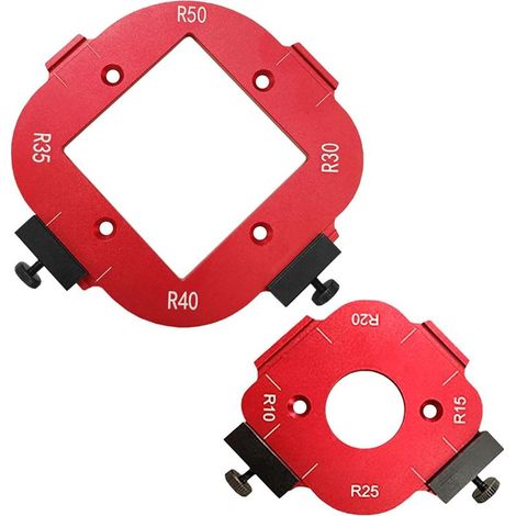 Gabarit de défonceuse en alliage d'aluminium, outil auxiliaire de coupe à l'arc, gabarit d'angle pour défonceuse R10 R15 R20 R25 R30 R35 R40 R50 (1/5)
