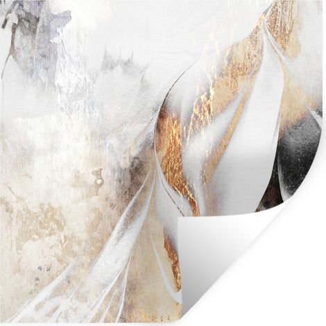 ADHESIVO DE PARED Lujo - Abstracto - Oro - Blanco 50x50 (1/5)