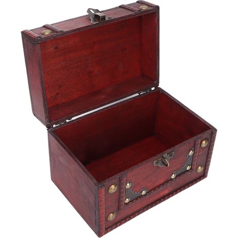 Boîte à bijoux vintage en bois pour rangement, décoration intérieure et accessoires créatifs, coffret cadeau (1/5)
