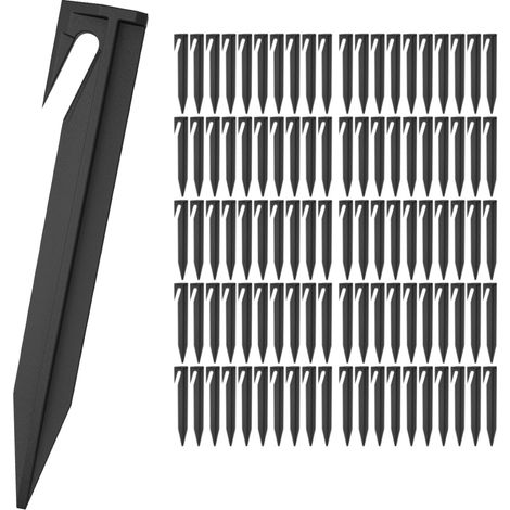 Lot 100 Piquets pour robot tondeuse jardinage camping - Piquets plastique de fixation (1/4)