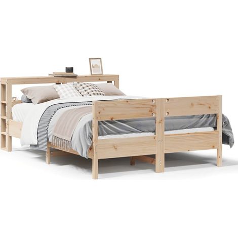 Maison Exclusive - Massivholzbett ohne Matratze 150x200 cm Kiefer