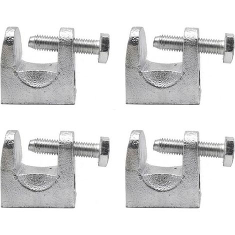 Abrazadera de viga galvanizada – Juego de 4 abrazaderas de soporte de acero, apertura de 25 mm, compatibles con perfiles KCK, para instalaciones eléctricas y de construcción.